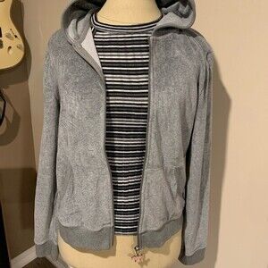 Victoria Secret Pink grey/gray slightly cropped zip up jacket with 2 pockets